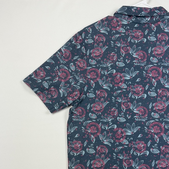 Travis Mathew Blue and Pink Floral Polo Shirt Men’s Large NWT! - Picture 8 of 11